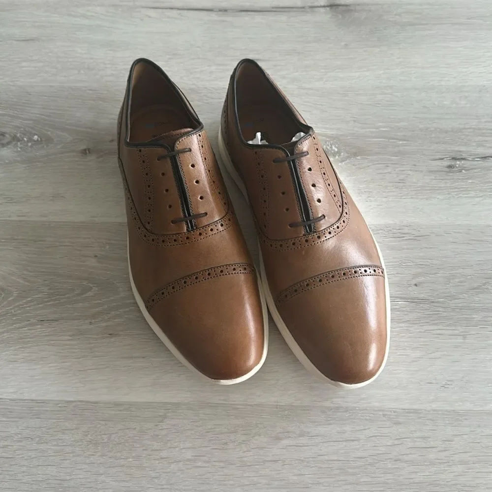 Johnston & Murphy Hennings Cap‎ Toe Oxfords Tan 11.5 NWT WITHOUT BOX